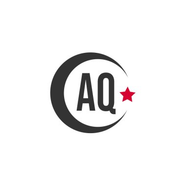 İlk harf Aq Logo tasarım şablonu