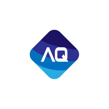 İlk harf Aq Logo tasarım şablonu