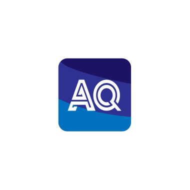 İlk harf Aq Logo tasarım şablonu
