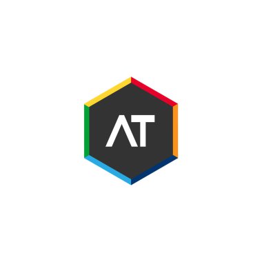 İlk Harf AT Logo Şablonu Tasarımı