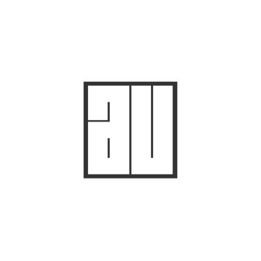 İlk harf Au Logo tasarım şablonu