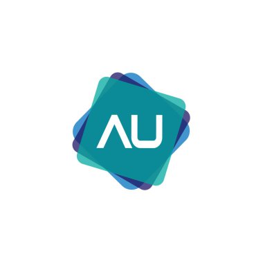 İlk harf Au Logo tasarım şablonu