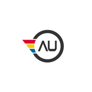 İlk harf Au Logo tasarım şablonu