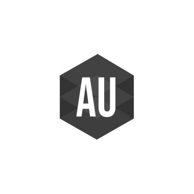 İlk harf Au Logo tasarım şablonu