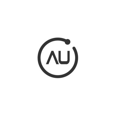 İlk harf Au Logo tasarım şablonu