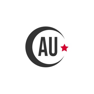 İlk harf Au Logo tasarım şablonu