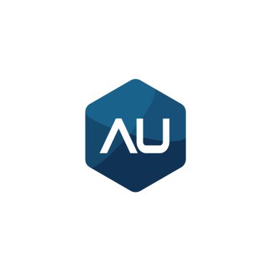 İlk harf Au Logo tasarım şablonu