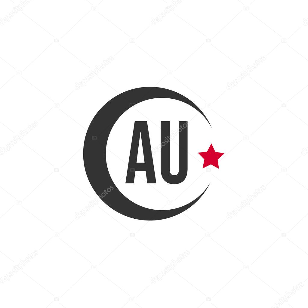 Initial Letter AU Logo Template Design