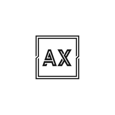 İlk harf Ax Logo tasarım şablonu