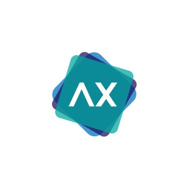 İlk harf Ax Logo tasarım şablonu