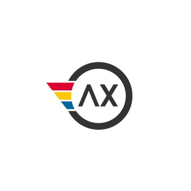 İlk harf Ax Logo tasarım şablonu