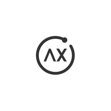 İlk harf Ax Logo tasarım şablonu