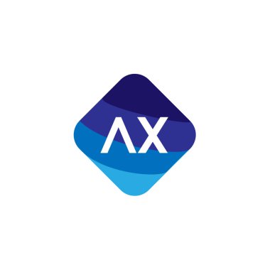 İlk harf Ax Logo tasarım şablonu
