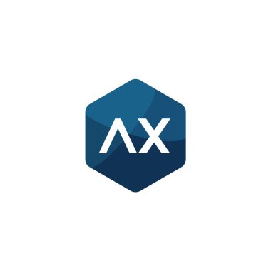 İlk harf Ax Logo tasarım şablonu