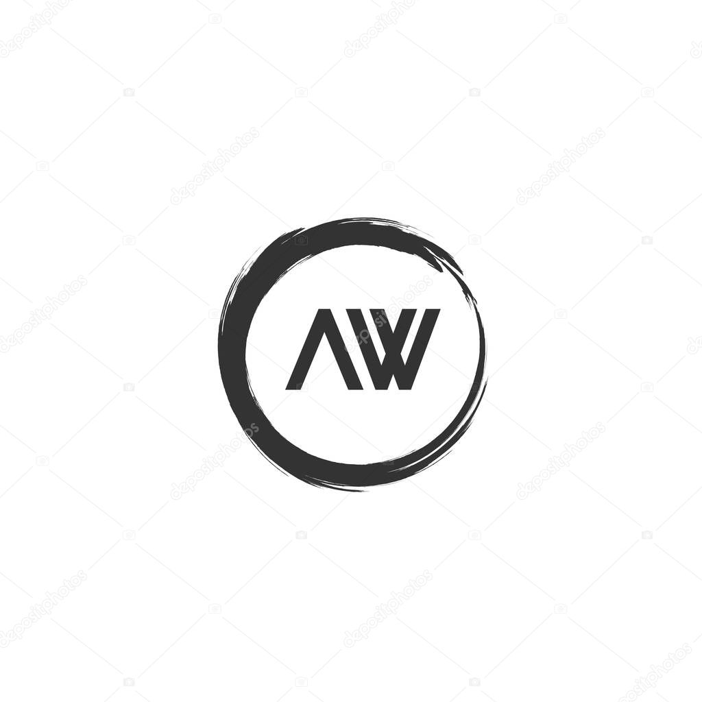 Initial Letter AW Logo Template Design