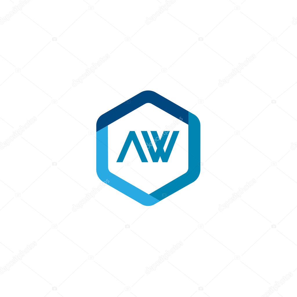 Initial Letter AW Logo Template Design