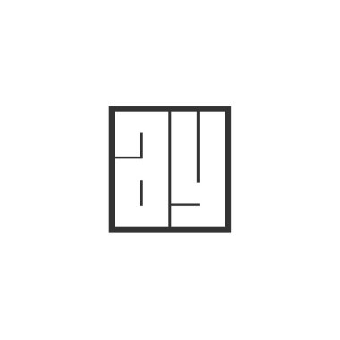 İlk harf Ay Logo tasarım şablonu