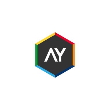 İlk harf Ay Logo tasarım şablonu