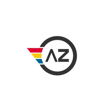İlk mektup Az Logo tasarım şablonu