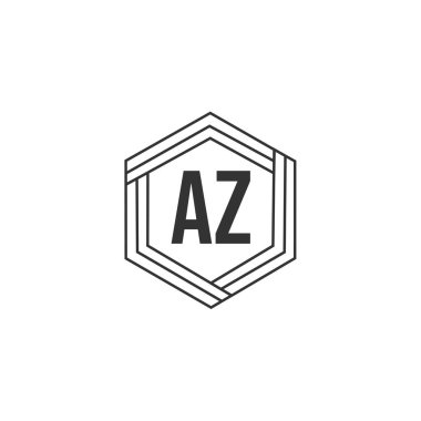 İlk mektup Az Logo tasarım şablonu