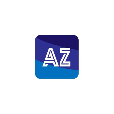 İlk mektup Az Logo tasarım şablonu