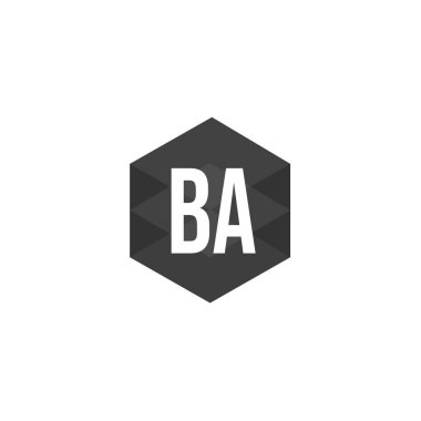 Başlangıç Harfi BA Logo Şablonu Tasarımı