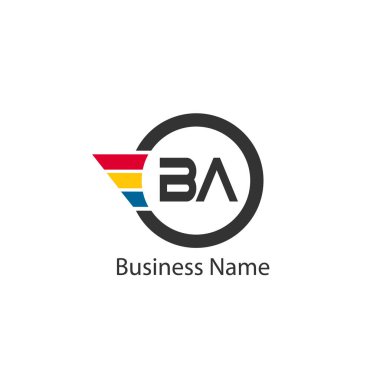 Başlangıç Harfi BA Logo Şablonu Tasarımı