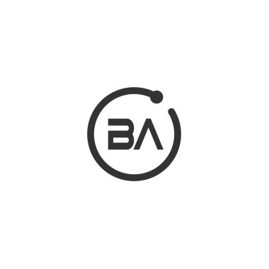 Başlangıç Harfi BA Logo Şablonu Tasarımı