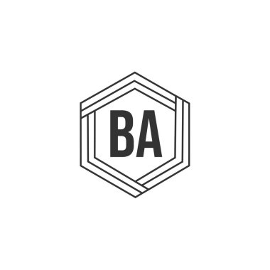 Başlangıç Harfi BA Logo Şablonu Tasarımı
