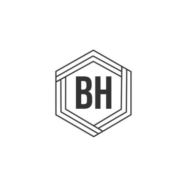 İlk harf Bh Logo tasarım şablonu