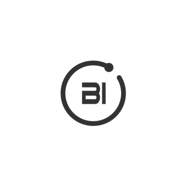 İlk harf Bi Logo tasarım şablonu