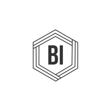 İlk harf Bi Logo tasarım şablonu
