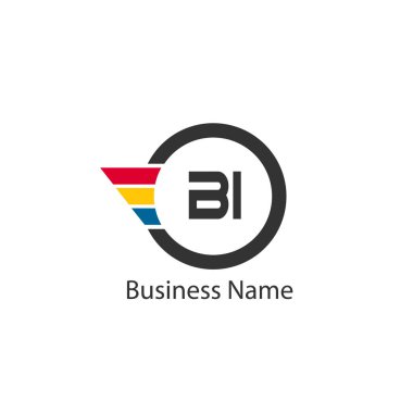 İlk harf Bi Logo tasarım şablonu