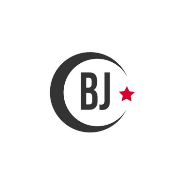 İlk harf Bj Logo tasarım şablonu