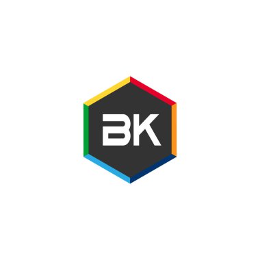 İlk harf Bk Logo tasarım şablonu