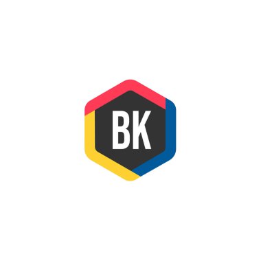İlk harf Bk Logo tasarım şablonu