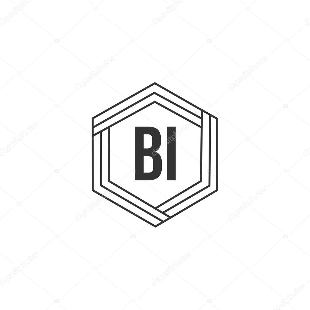 Initial Letter BI Logo Template Design