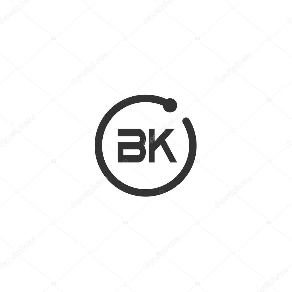 Initial Letter BK Logo Template Design