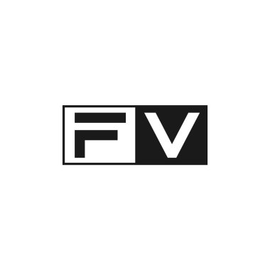 İlk harf Fv Logo tasarım şablonu
