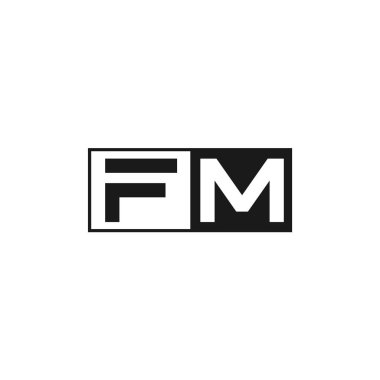 İlk harf Fm Logo tasarım şablonu