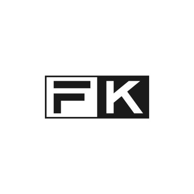 İlk harf Fk Logo tasarım şablonu