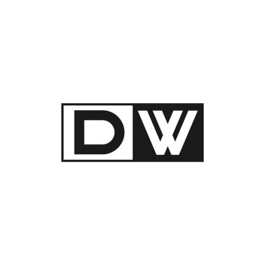 İlk harf Dw Logo tasarım şablonu