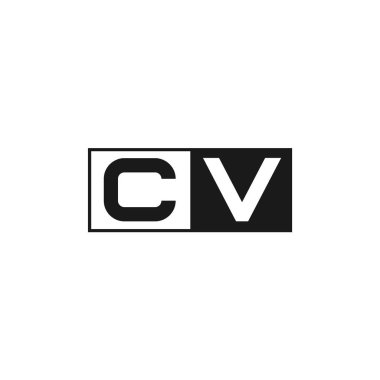 İlk harf Cv Logo tasarım şablonu