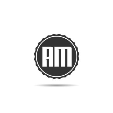 İlk harf Am Logo tasarım şablonu