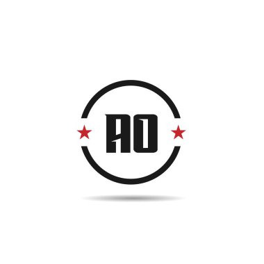 İlk harf Ao Logo tasarım şablonu