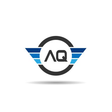 İlk harf Aq Logo tasarım şablonu