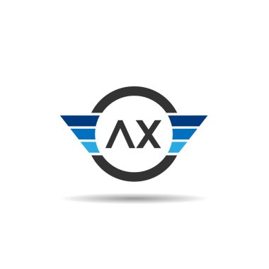 İlk harf Ax Logo tasarım şablonu