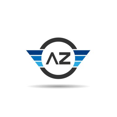İlk mektup Az Logo tasarım şablonu