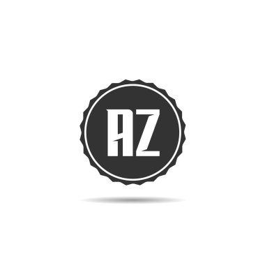 İlk mektup Az Logo tasarım şablonu