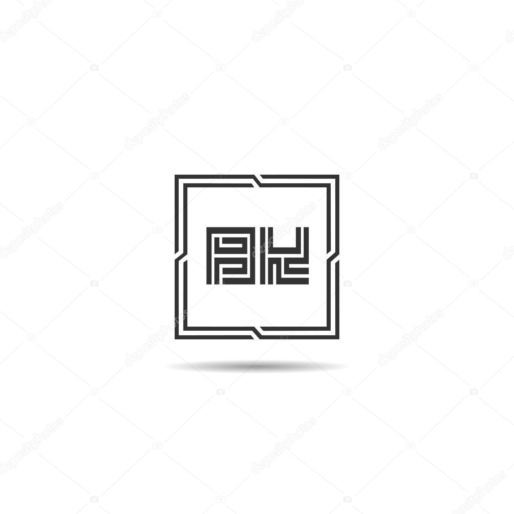 Initial Letter BK Logo Template Design